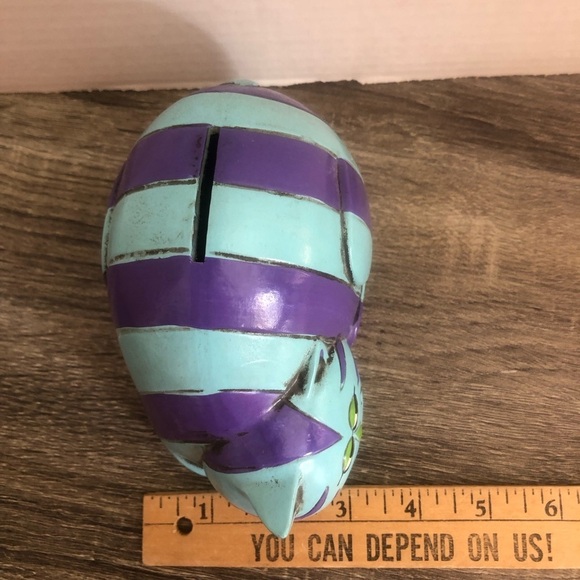 Vtg Pride Creations Striped Cat Coin Bank - Picture 9 of 11